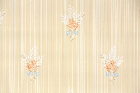 1940s Floral Vintage Wallpaper