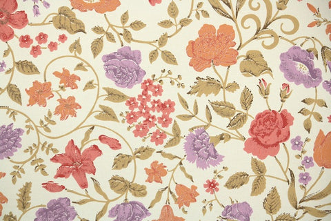 1960s Floral Vintage Wallpaper