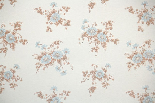 1960s Floral Vintage Wallpaper
