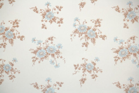 1960s Floral Vintage Wallpaper