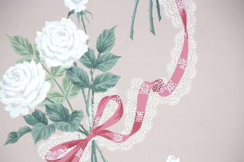 1950s Floral Vintage Wallpaper