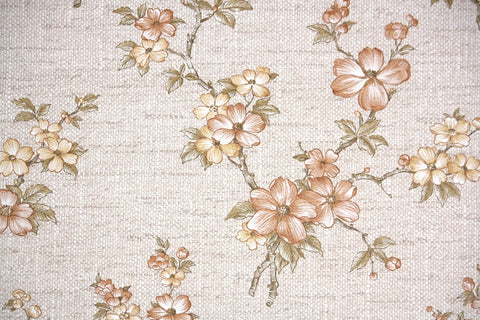 1980s Floral Vintage Wallpaper