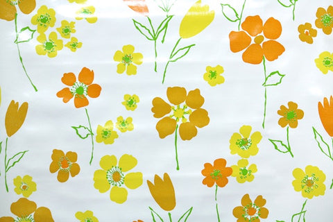 1970s Floral Vinyl Vintage Wallpaper