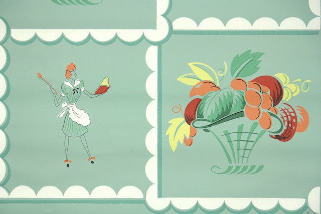 1950s Kitchen Vintage Wallpaper