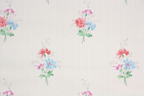 1940s Floral Vintage Wallpaper