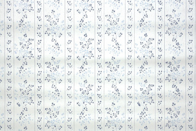 1960s Floral Stripe Vintage Wallpaper
