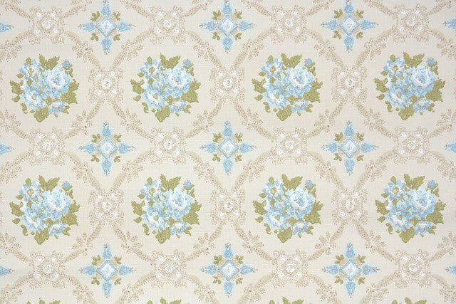 1960s Floral Vintage Wallpaper