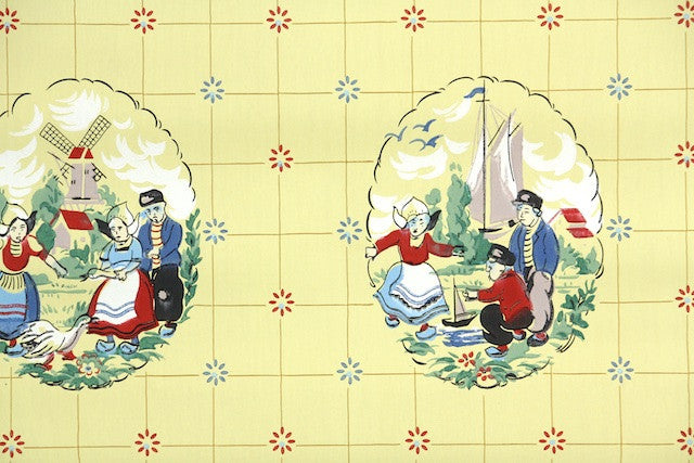 1950s Kitchen Vintage Wallpaper