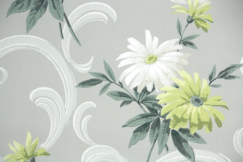1940s Floral Vintage Wallpaper