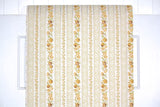 1970s Floral Stripe Vintage Wallpaper