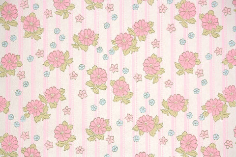 1960s Floral Vintage Wallpaper