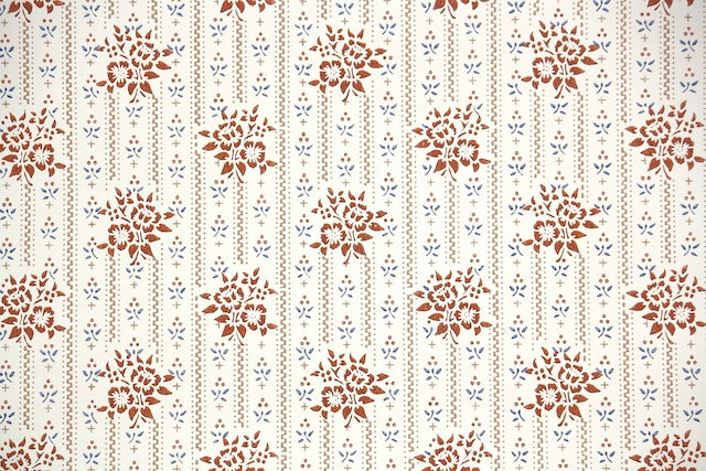 1970s Floral Vintage Wallpaper