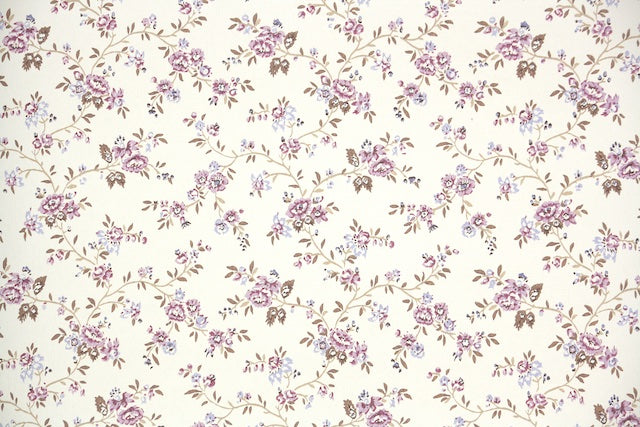 1970s Floral Vintage Wallpaper