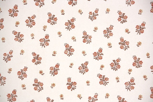 1980s Floral Vintage Wallpaper