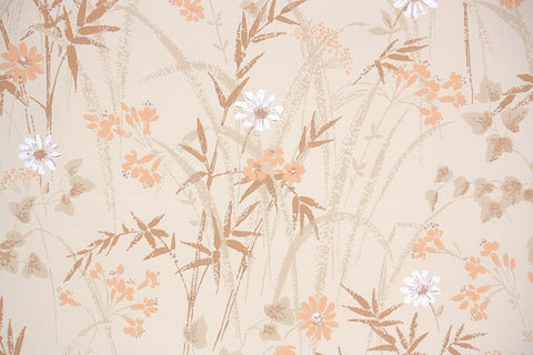 1960s Floral Vintage Wallpaper