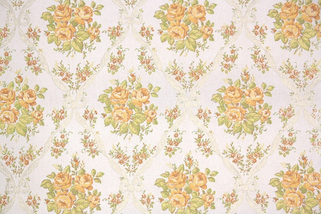 1960s Floral Vintage Wallpaper