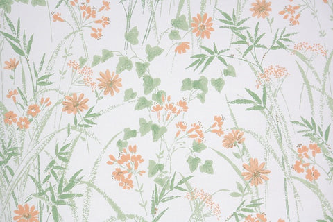1980s Floral Vintage Wallpaper