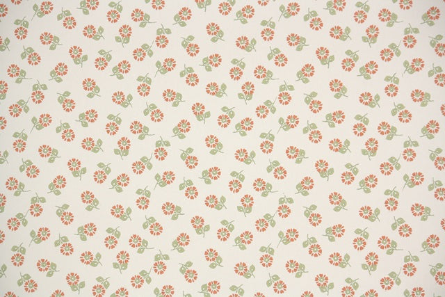 1980s Floral Vintage Wallpaper