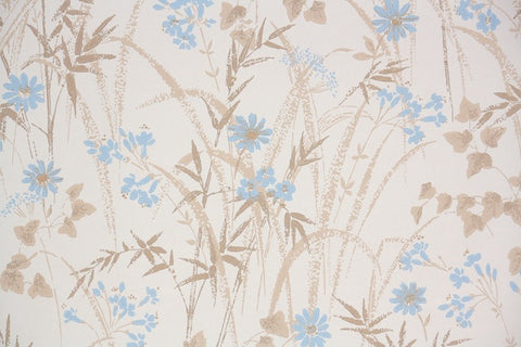 1970s Floral Vintage Wallpaper