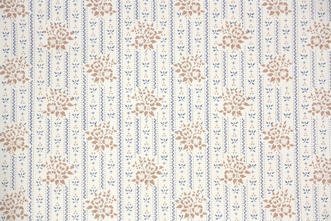 1970s Floral Stripe Vintage Wallpaper