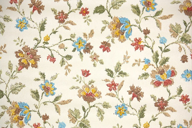1970s Floral Vintage Wallpaper