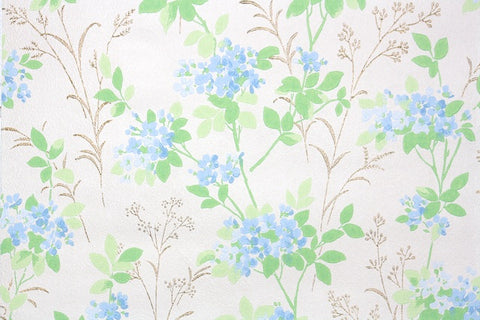 1960s Floral Vintage Wallpaper