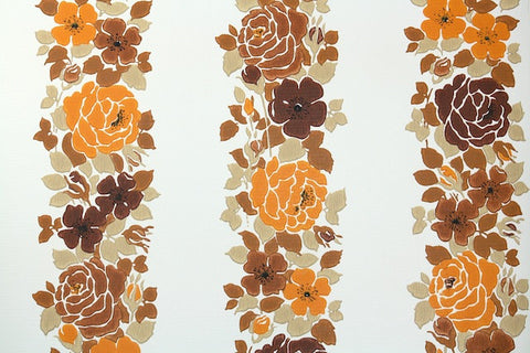 1970s Floral Vintage Wallpaper