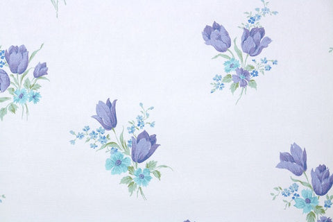 1960s Floral Vintage Wallpaper
