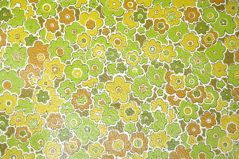 1970s Floral Vintage Wallpaper