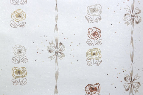 1950s Floral Stripe Vintage Wallpaper