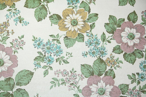 1970s Floral Vintage Wallpaper