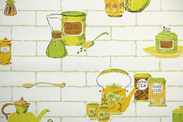 1960s Kitchen Vintage Wallpaper