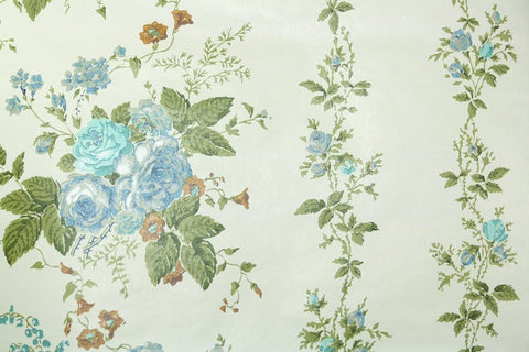 1970s Floral Vintage Wallpaper