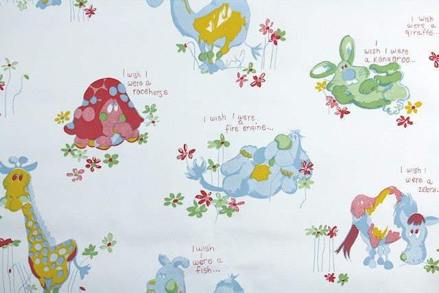 1970s Childrens Vinyl Vintage Wallpaper