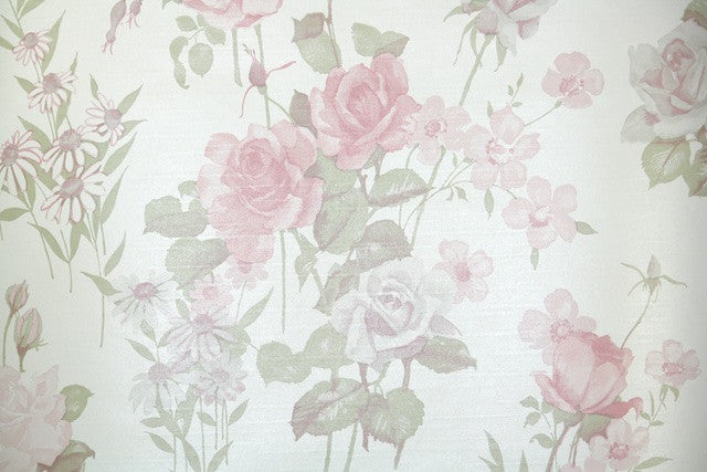 1980s Floral Vintage Wallpaper