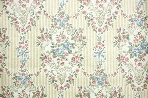 1970s Floral Damask Vintage Wallpaper