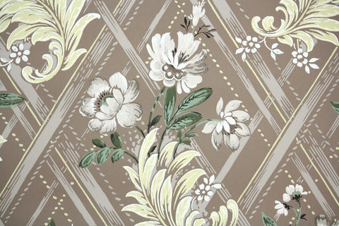 1940s Floral Vintage Wallpaper