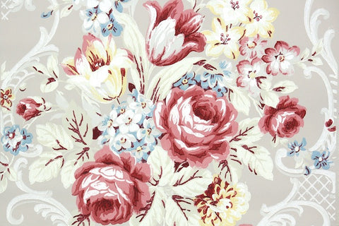 1940s Floral Vintage Wallpaper