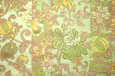 1970s Floral Vintage Wallpaper