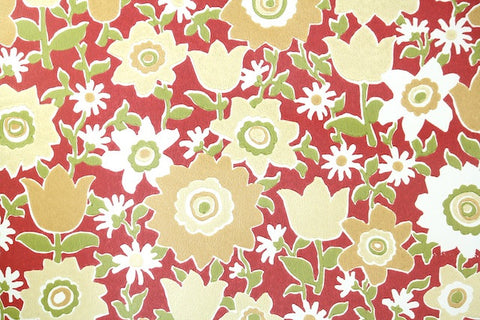 1970s Floral Vintage Wallpaper