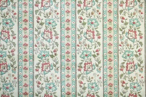1970s Floral Stripe Vintage Wallpaper