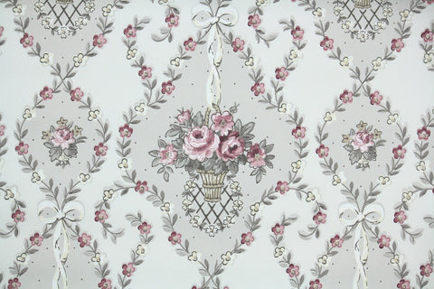 1940s Floral Vintage Wallpaper