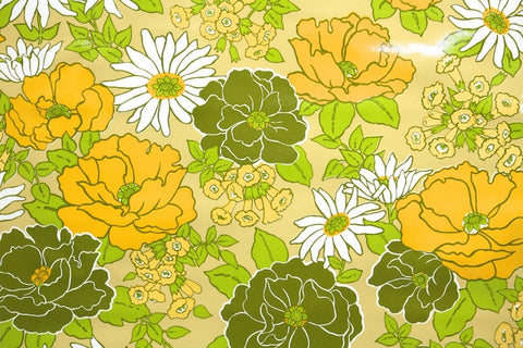 1970s Floral Vinyl Vintage Wallpaper