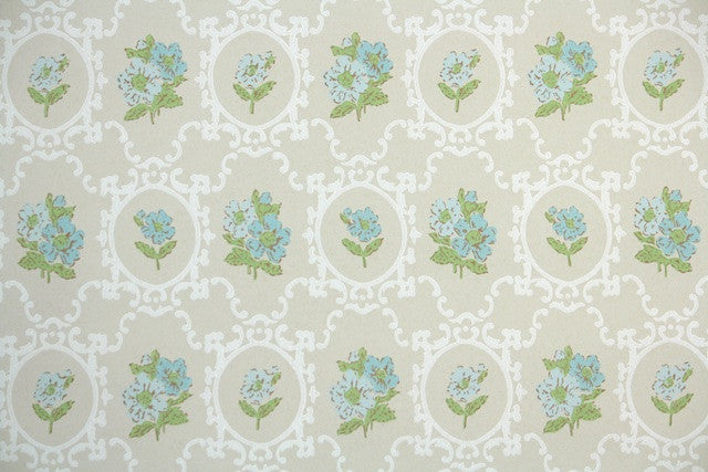 1960s Floral Vintage Wallpaper