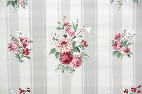 1940s Floral Vintage Wallpaper