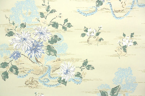 1950s Floral Vintage Wallpaper