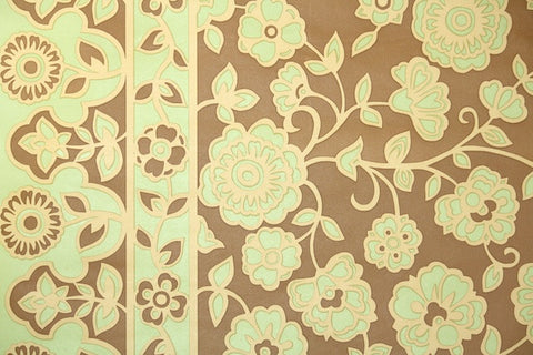 1970s Floral Vintage Wallpaper