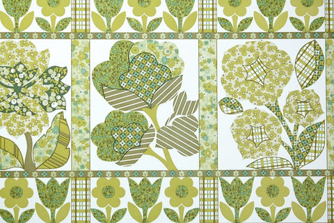 1970s Floral Vintage Wallpaper
