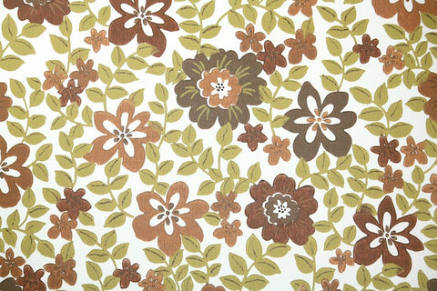 1970s Floral Vintage Wallpaper