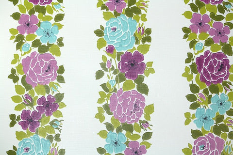 1970s Floral Vintage Wallpaper